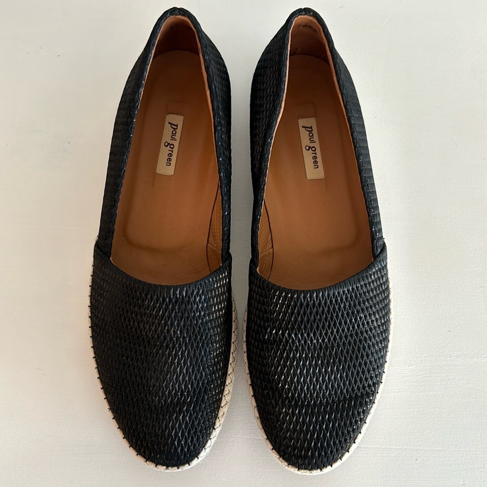 Paul Green •  Layla Leather Espadrille Flats in Black Size 8 US / 37 EU / 5.5 UK - Picture 3 of 15
